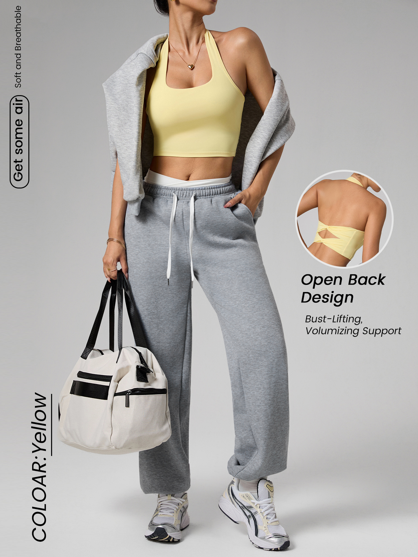 Suspender Tank Top - Women's Double Bowknot Halter Yoga Tank