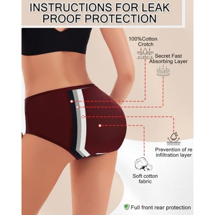 Womens Leak-Resistant Cotton U – Multi Pack Underwear Bewertung und Preis
