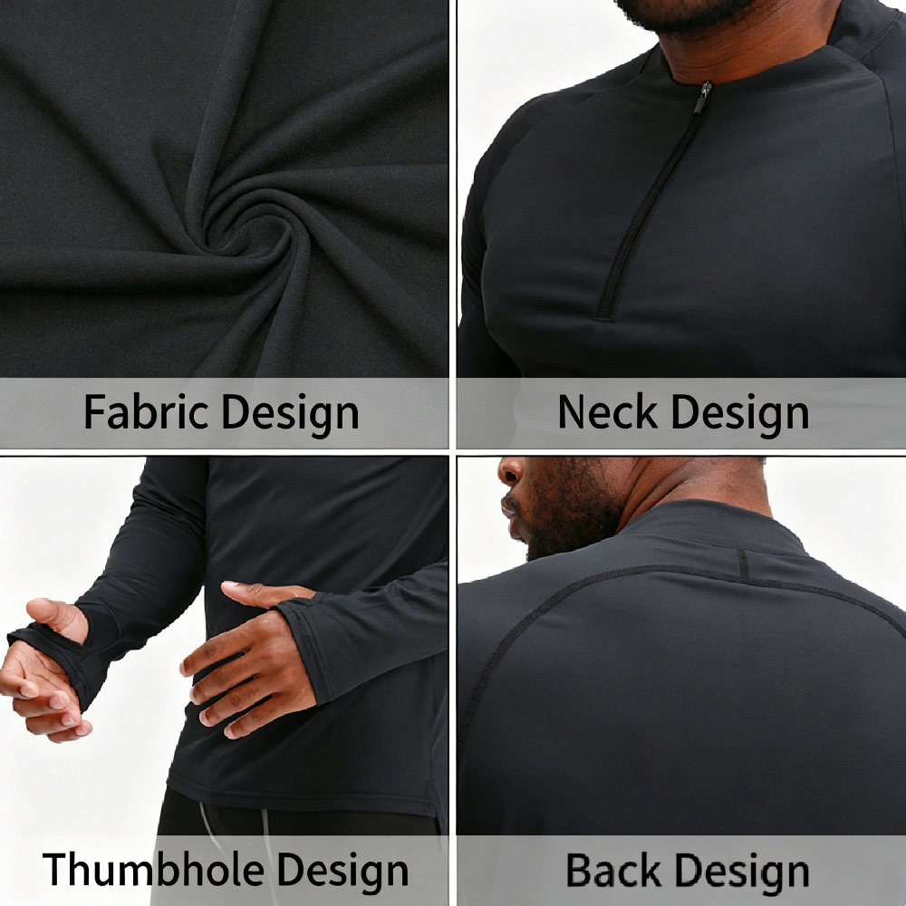 1PCS Dry Fit 1/4 Zip Up Compre – Base Layer Top Bewertung und Preis