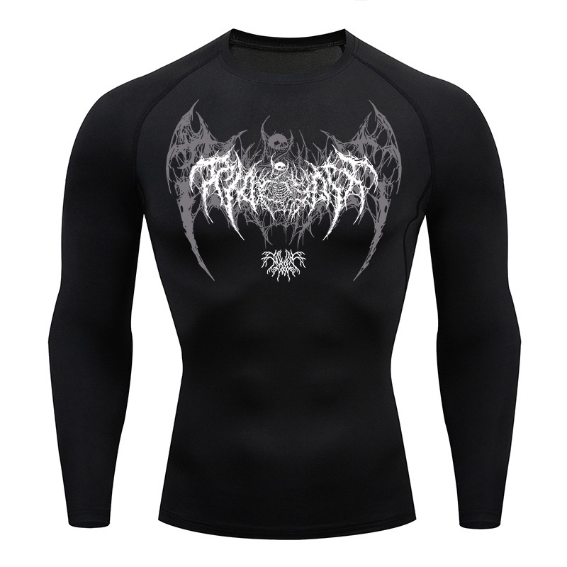 Skull Wings Print Long Sleeve  – Base Layer Top Bewertung und Preis