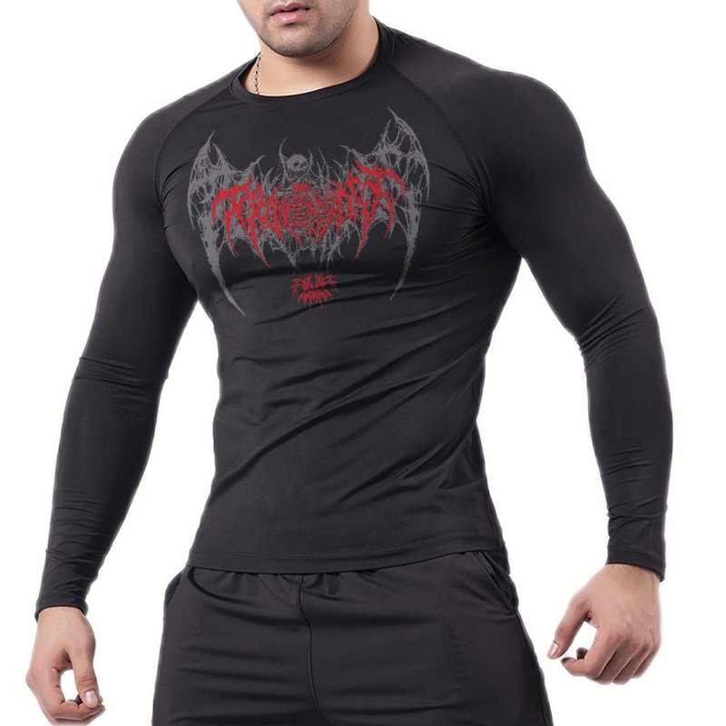 Skull Wings Print Long Sleeve  – Base Layer Top Bewertung und Preis