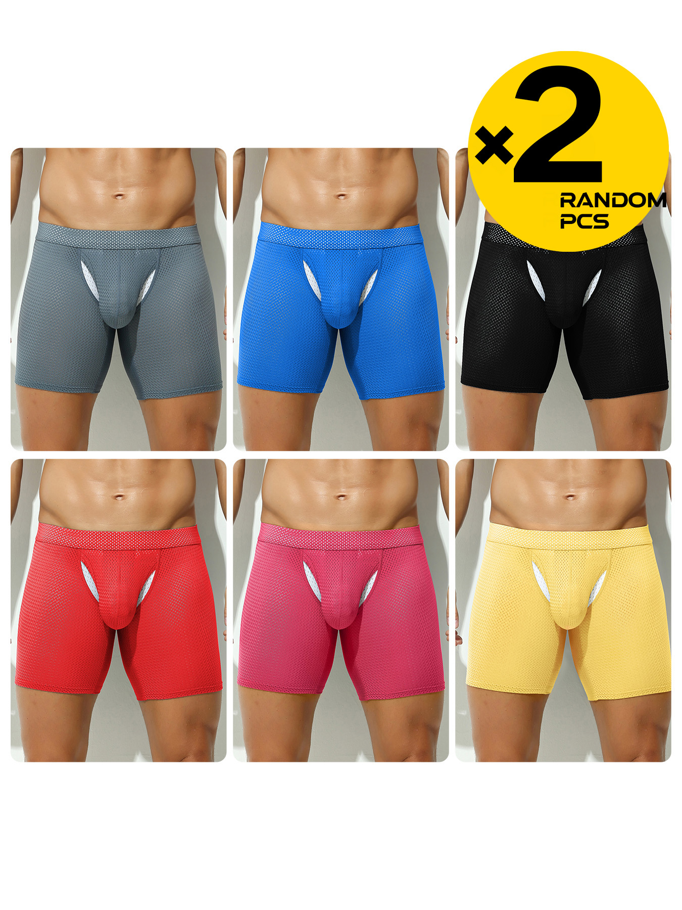 2Pcs Long Leg Men's Mesh Under – Mesh Sport Boxer Bewertung und Preis