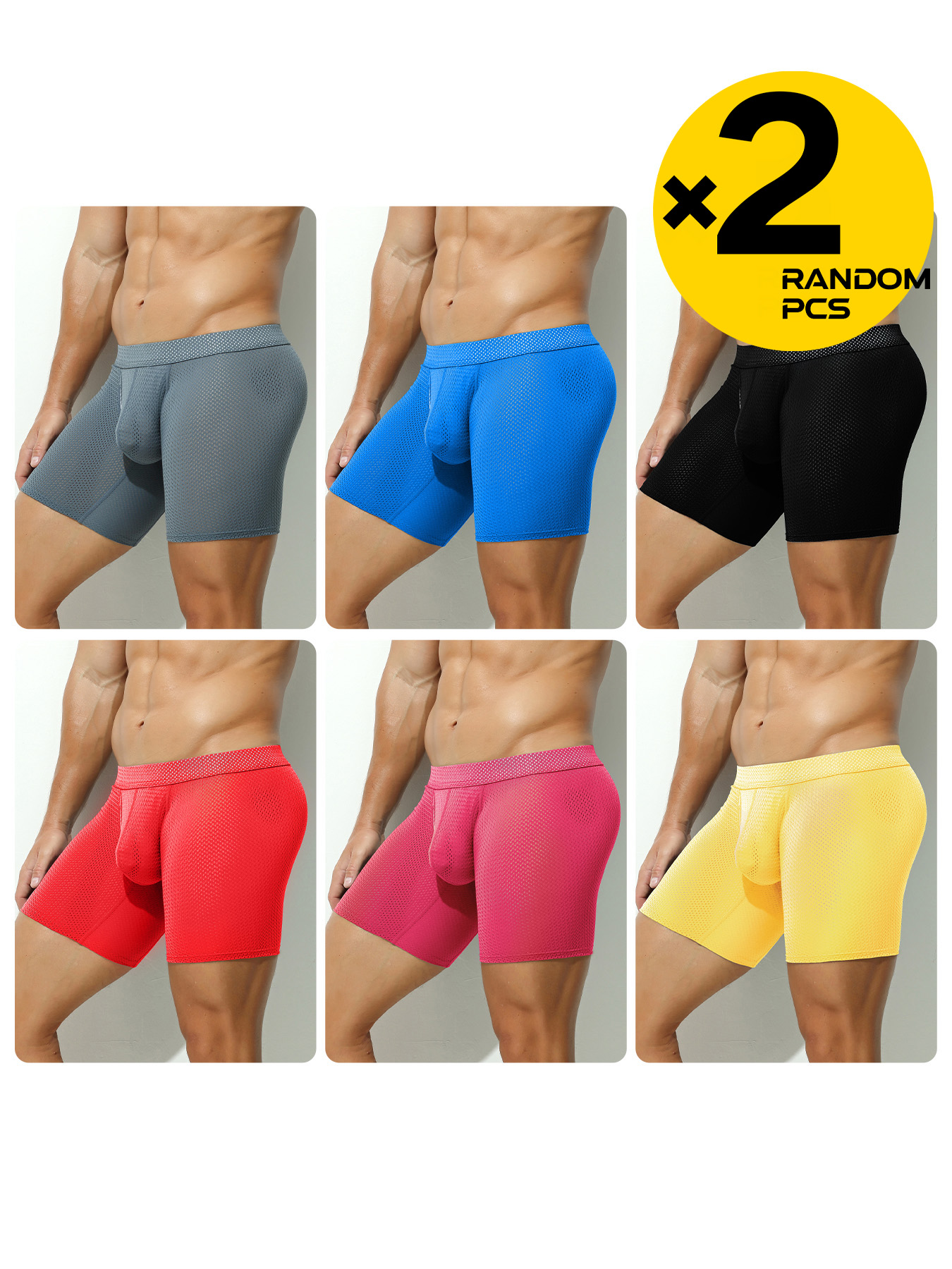 2Pcs Long Leg Men's Mesh Under – Mesh Sport Boxer Bewertung und Preis
