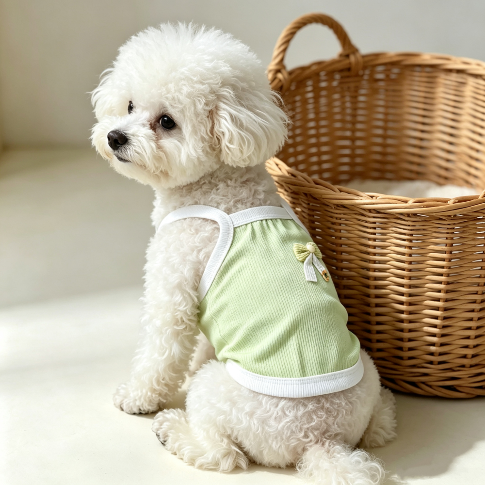 1pc Light Green Ribbed Pet Cam – Tank Top Ribbed Bewertung und Preis