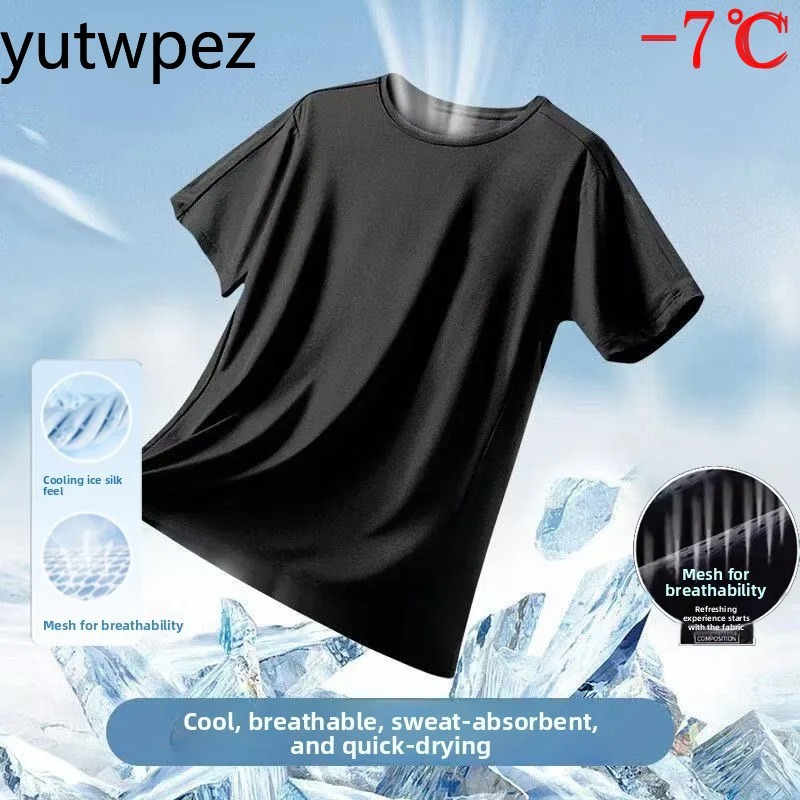 Summer Ice Silk Men T Shirt Sh – T Shirt Tight Fit Bewertung und Preis