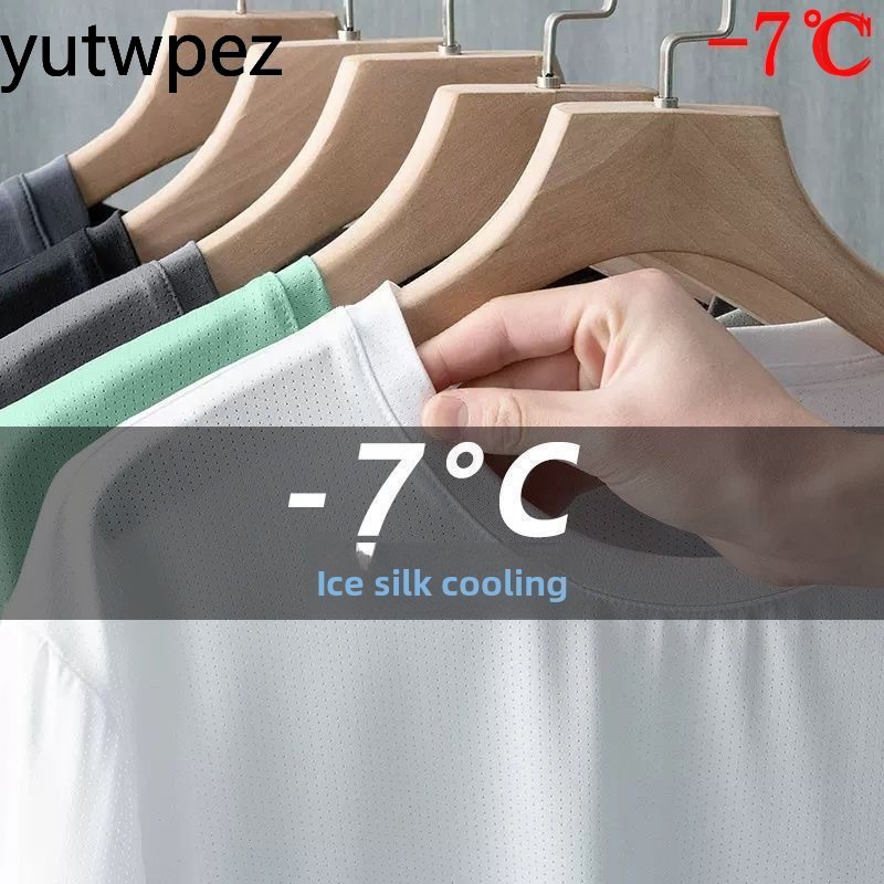 Summer Ice Silk Men T Shirt Sh – T Shirt Tight Fit Bewertung und Preis