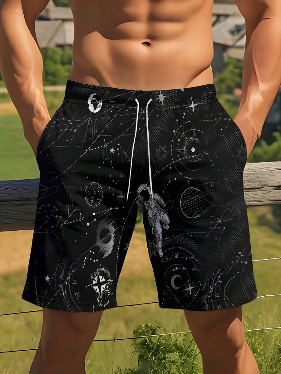 Mens 3D Space Astronaut Print  – Trunk Breathable Men Bewertung und Preis
