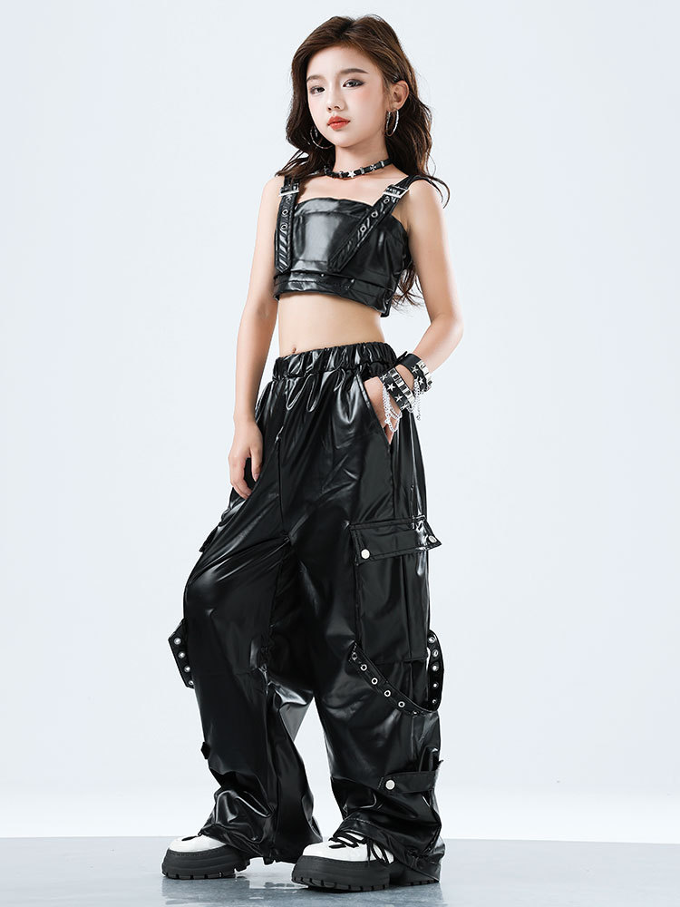 Kid Kpop Hip Hop Clothing Blac – Suspender Tank Top Bewertung und Preis